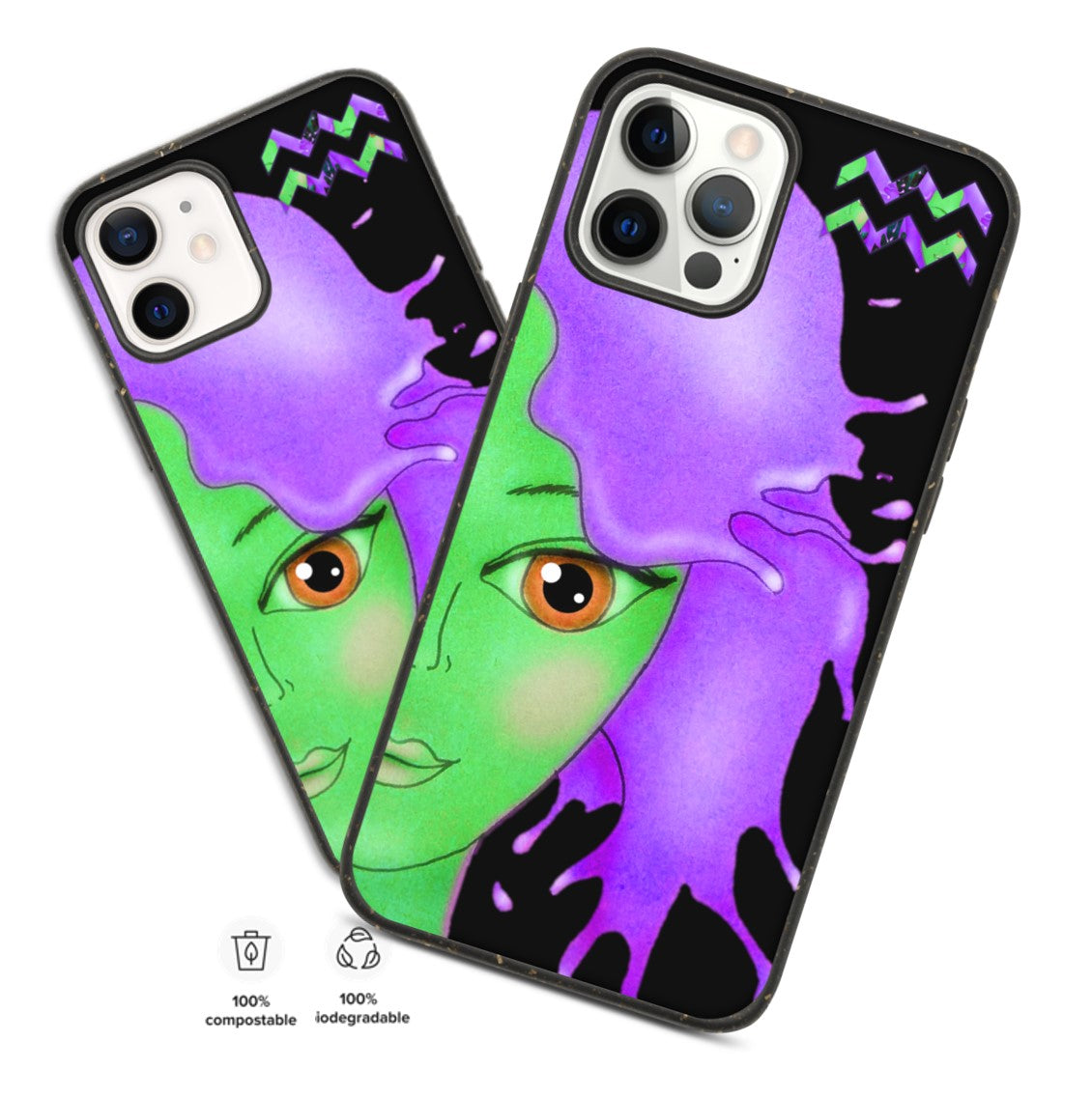 iphone-12-case-tough-biodegradable-black-aquarius-water-bearer-wickedyo1